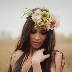 New Spring Rose Flower Hair Crown Wreath